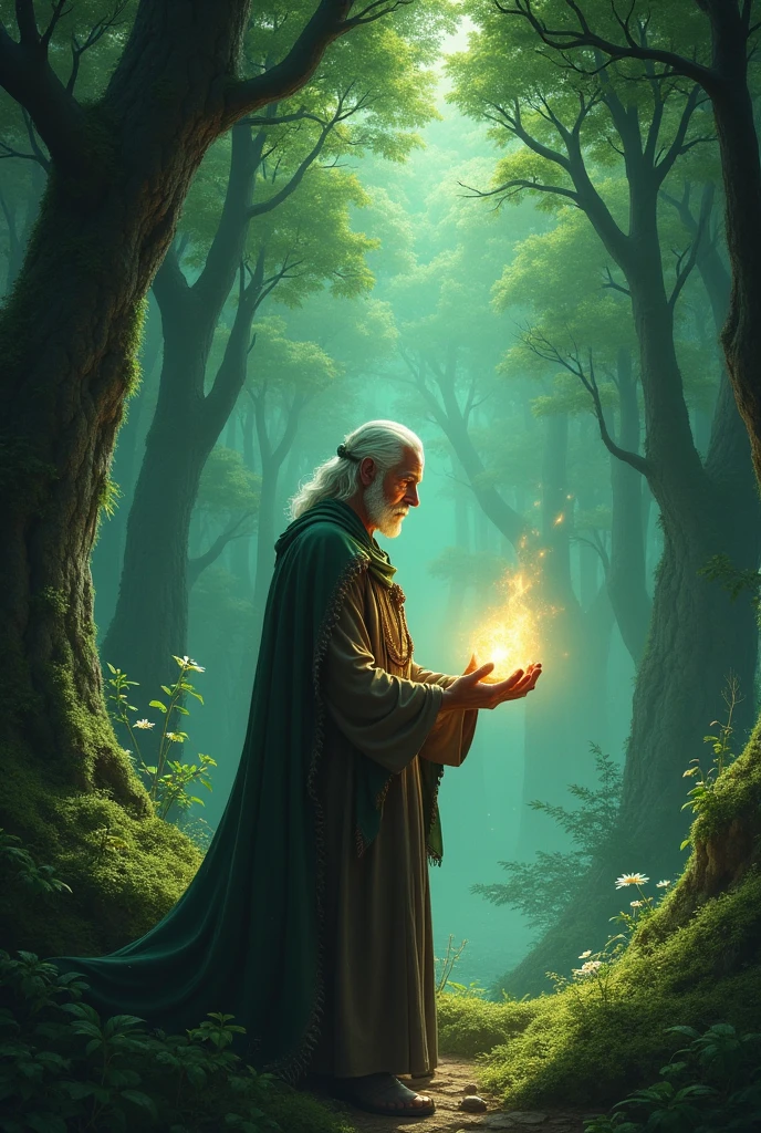 He looked at the stone and made his wish with his heart., wishing that the forest and all its creatures would be protected from darkness and that peace would reign in his kingdom.