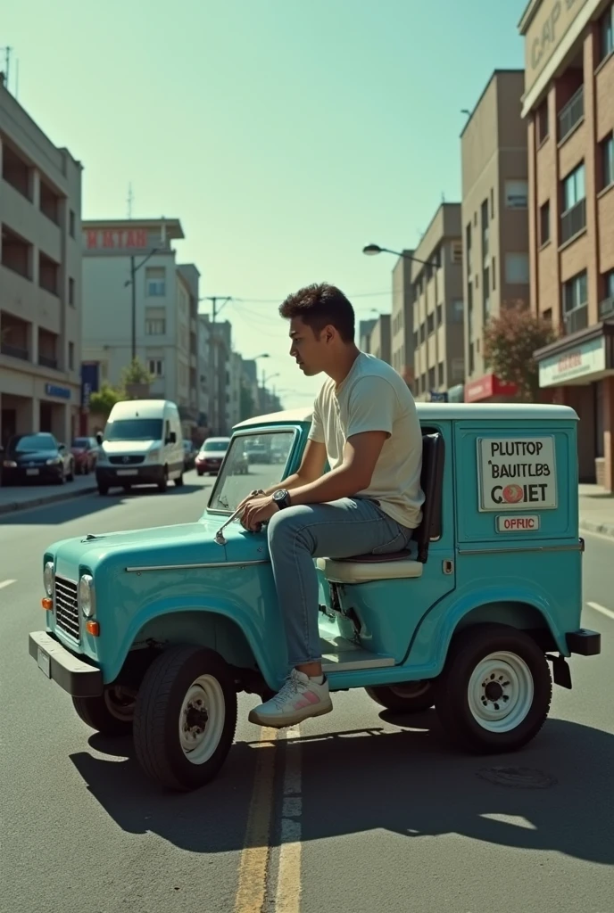 car The driver's seat is a toilet