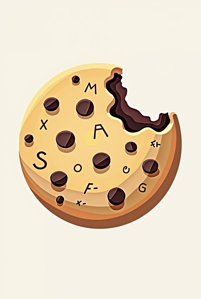 A logo for an Instagram account that sells cookies at an engineering college, A logo that combines cookies with mathematics