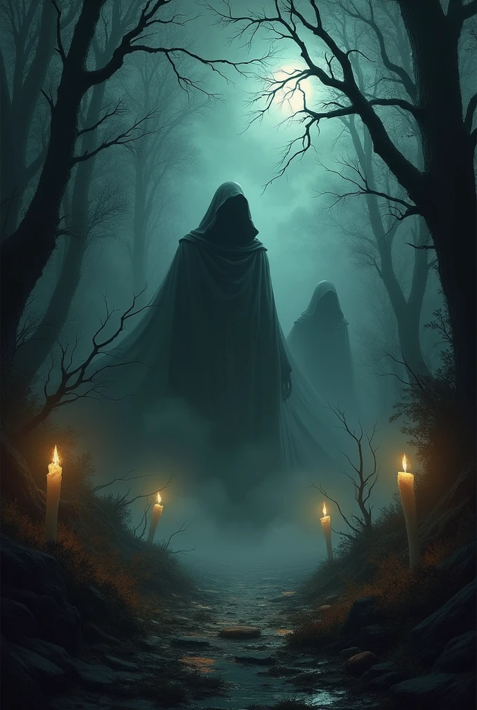 An image with this word "Dark Tales" with fear of terror