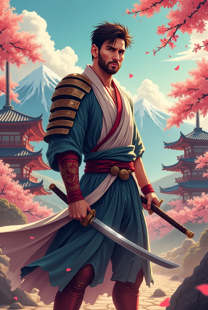 Messi as a japanese hero