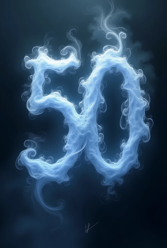 Drawing of the number “520” in smoke style