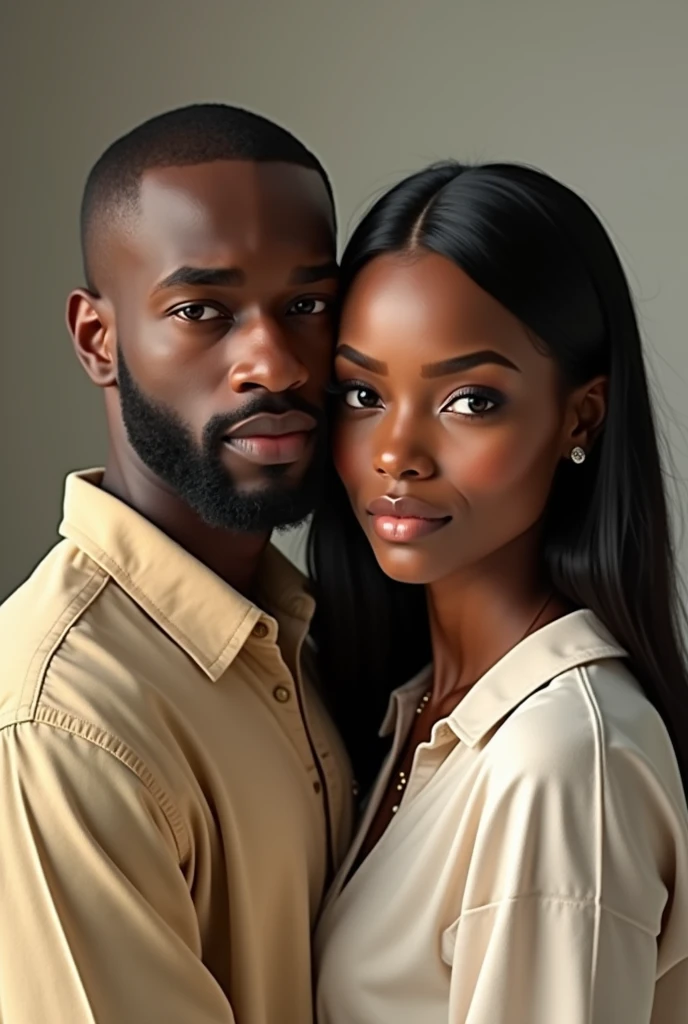 pethy oliver with his wife,they are black with straight hair