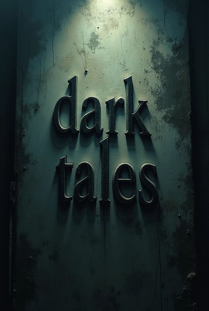 An image with this word "Dark Tales" with fear of terror the word must be centralized "Dark Tales"