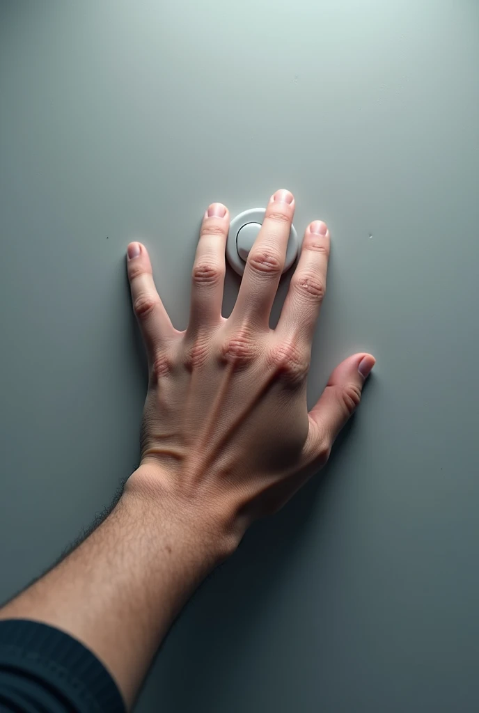 person pressing a button seen from above