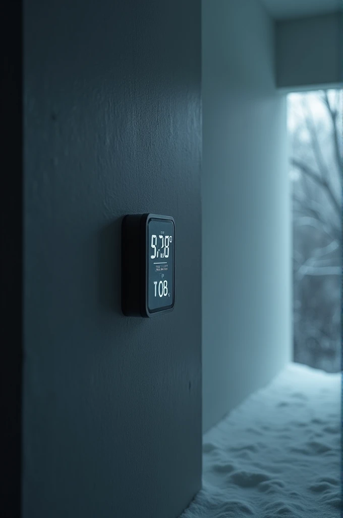 negative thermometer in a cold room