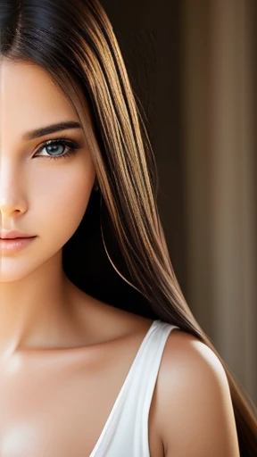 Beautiful Abergel woman focus on face