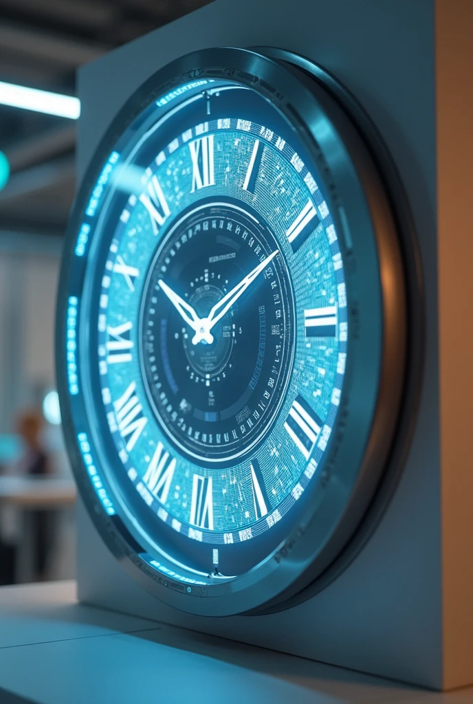 Make a drawing showing what a clock will look like in the future.
