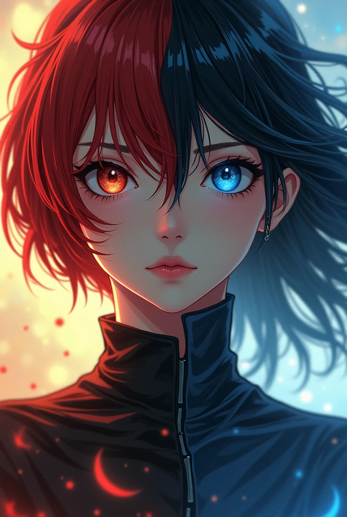 Make a cover for a hiatus called Between the End and Hope with a woman with short red hair and brown eyes and a woman with blue eyes and black hair