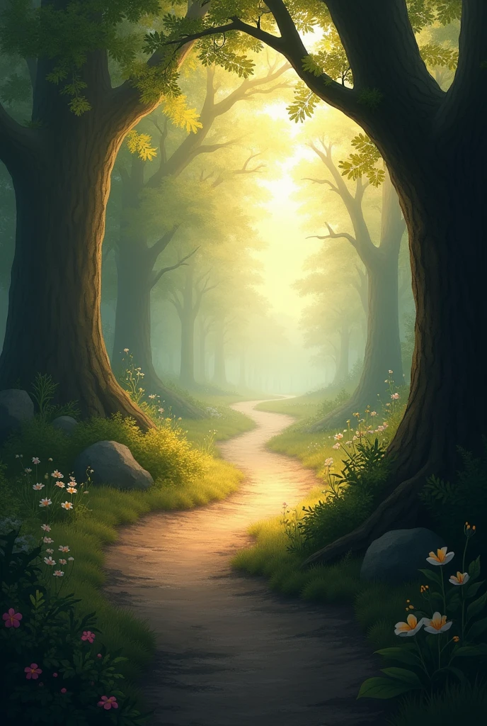 The shadows had disappeared, and a soft light illuminated the way back.