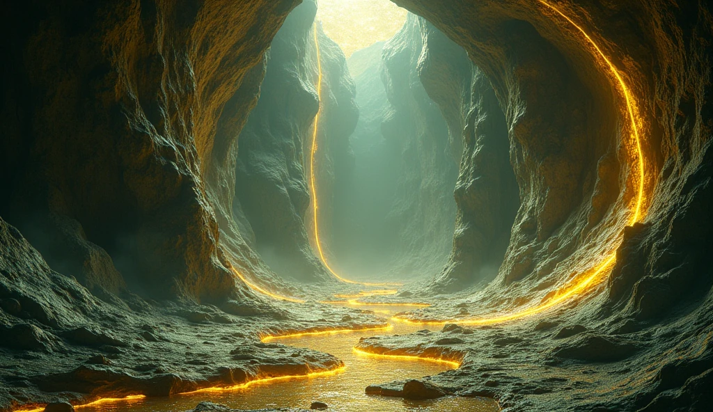 There are many veins of gold and jade under the ground.(best quality,4K,8k,High level,masterpiece:1.2),Ultra Detailed,(lifelike,Photo real,Photo real:1.37),Complex patterns,虚幻引擎4K壁纸,Summer Unreal Engine 5, Rendered in 8k Unreal Engine,Epic shock