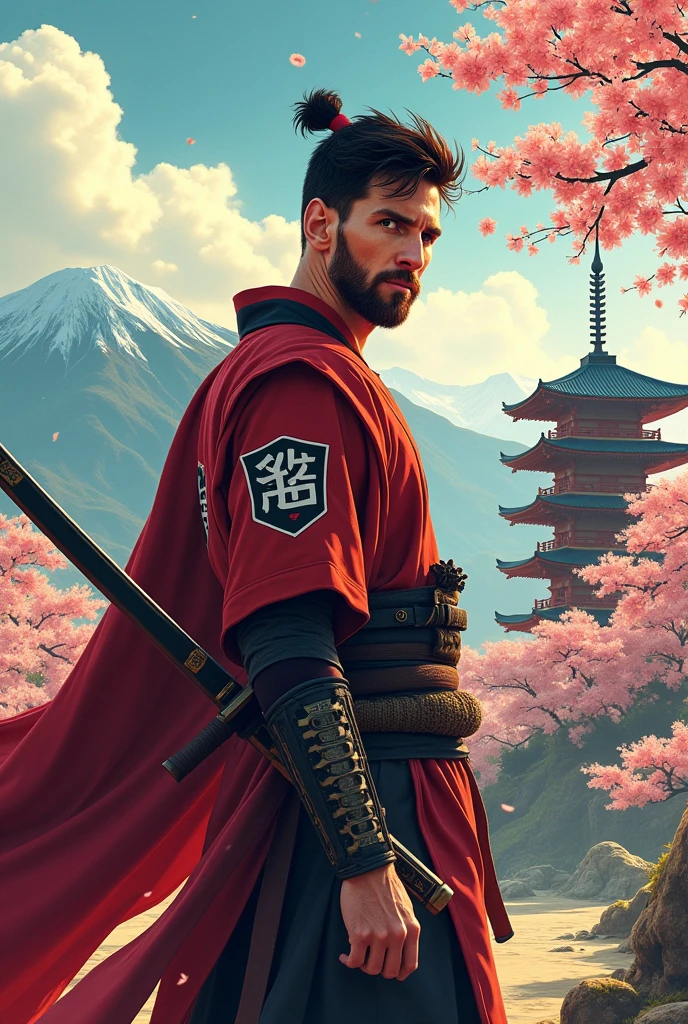 Messi as a japanese hero