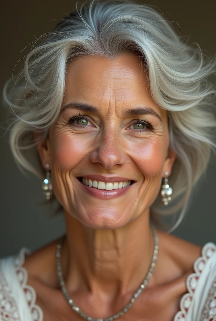 Beautiful woman aged 55-60 years
