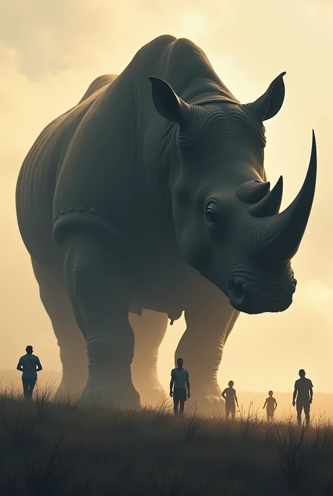 Shadow of a rhino catching people