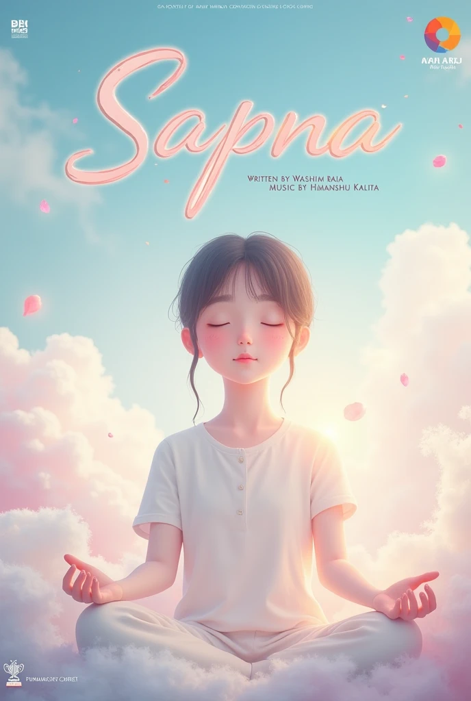 Make a poster for the song sapna and add the name of the song sapna and written by Washim Raja write this also and write that music by Himanshu kalita