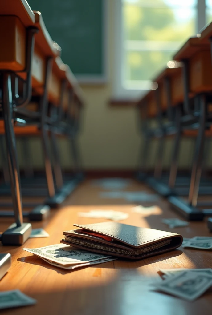 Wallet lost in classroom near desk