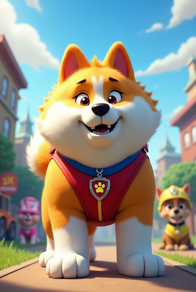American Akita, paw patrol style, full body