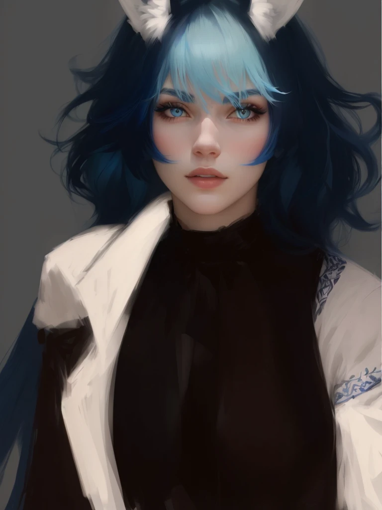 close up of woman with blue hair and white ears, color study, # 1 digital painting of all time, #1 digital painting of all time, digital painting, drawn in an anime artist's studio, color sketch, digital matte painting, speedpaint, drawn portrait of a character, digital painting - n 5, smooth. digital painting, digital painting, Digital sketch