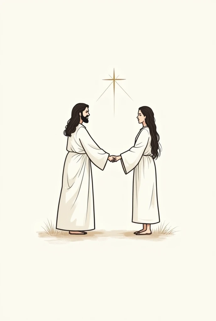 Create a cell phone wallpaper in which you draw only with lines a couple holding hands with Jesus (representing a God-centered relationship)