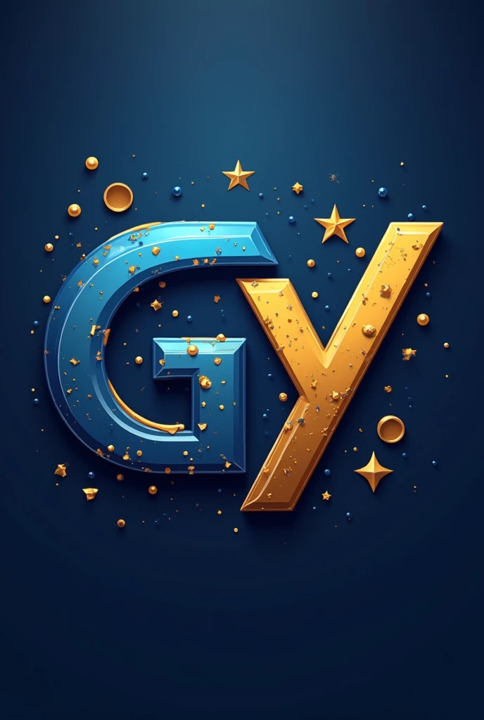 generate the logo for my betting brand ia . The letter GY in blue and gold colors 