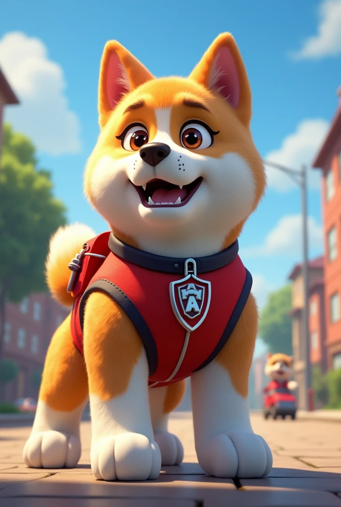 American Akita, paw patrol style, full body