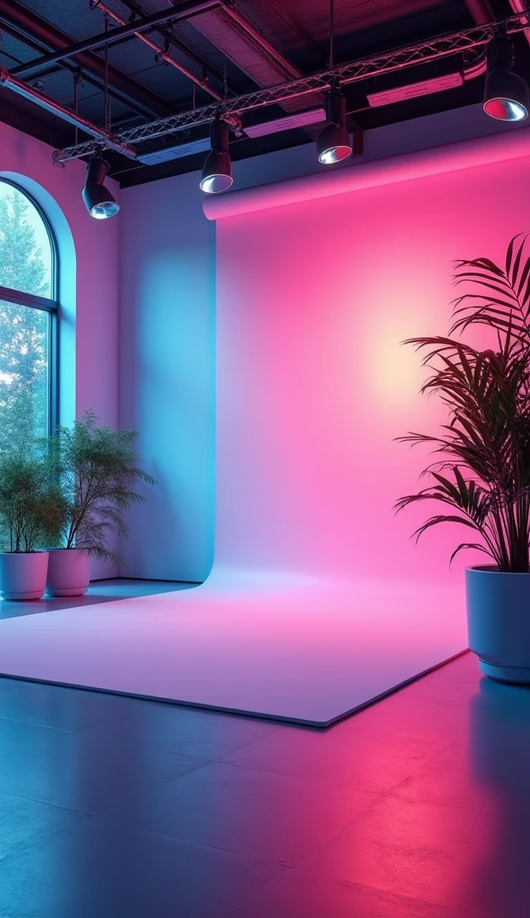 studio background and good colours like the background of short video creator only background no humans in the studio good lights no table
