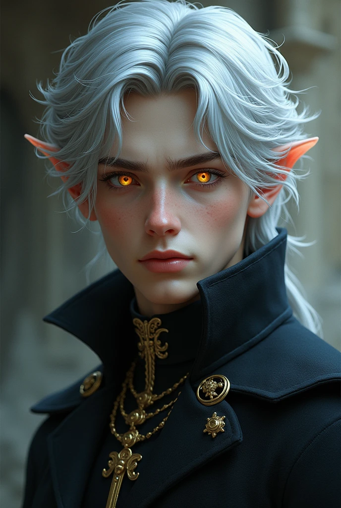 Prince, silver hair, golden eyes, cunning, teenager