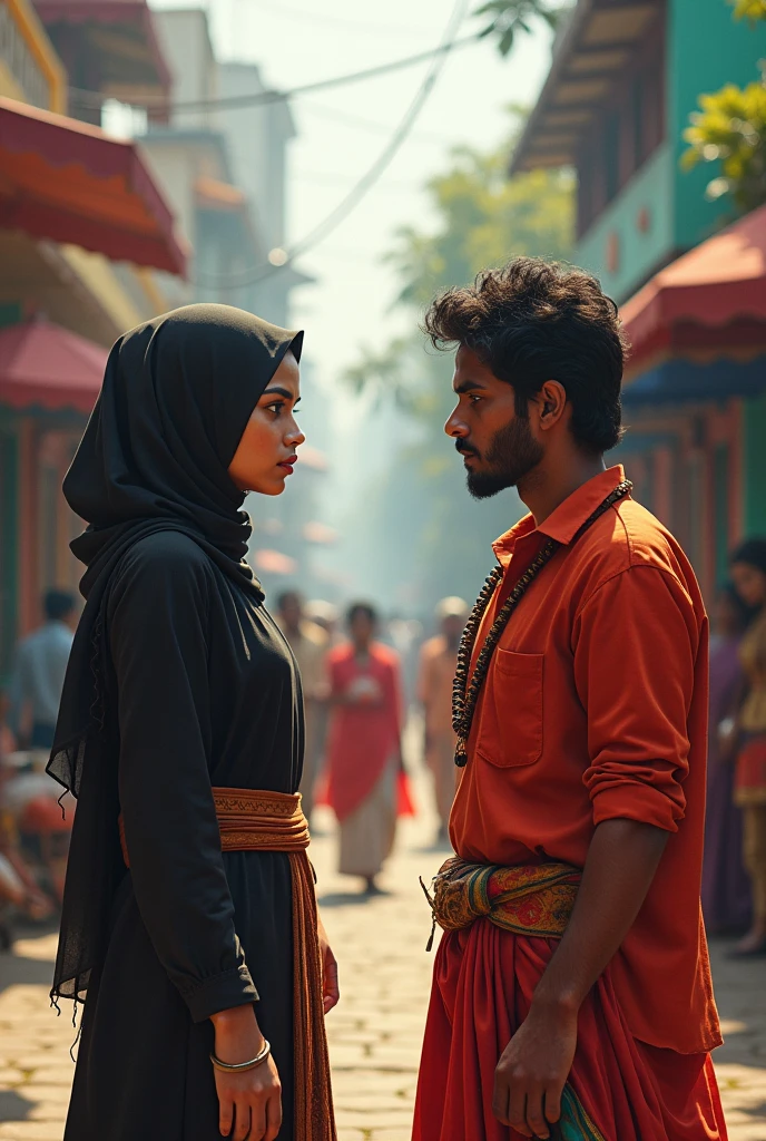 Hot muslim girl front of Hindu boy