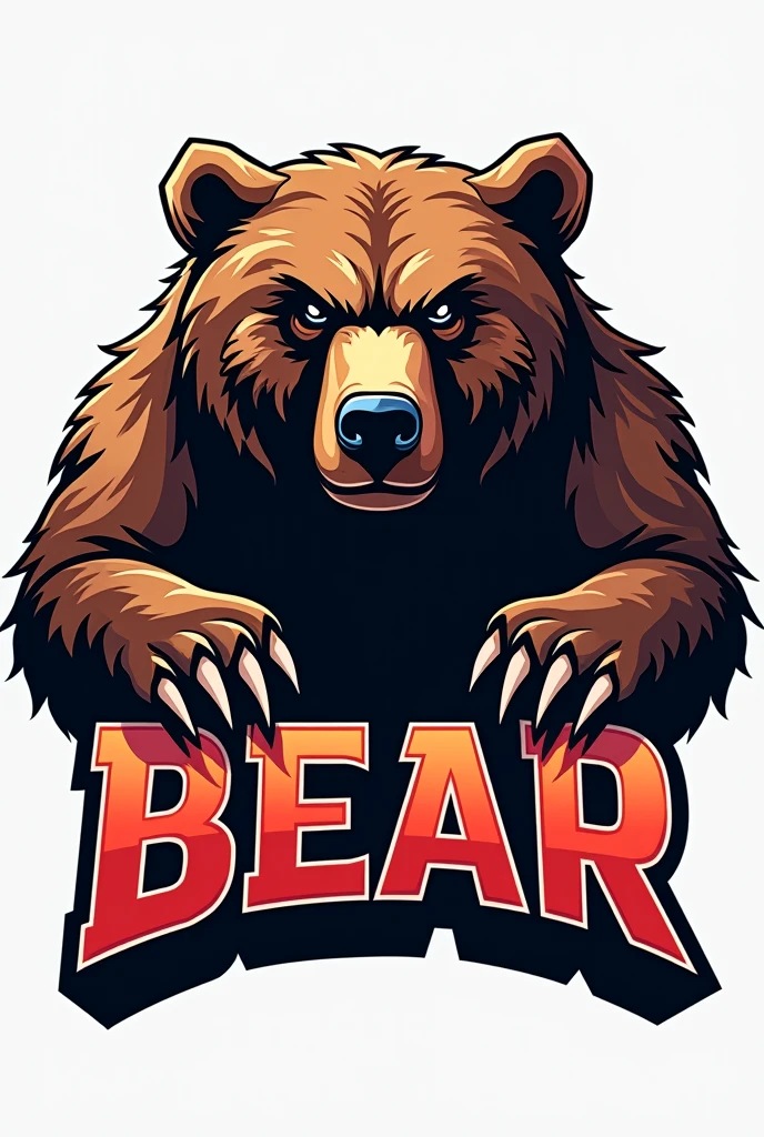Create a png image of a more aggressive looking bear doctor logo written below the drawing in bold dr font. Bear