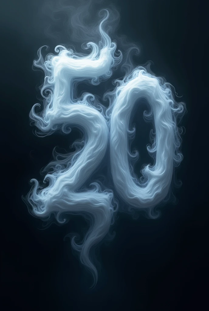 Drawing of the number five hundred and twenty in smoke style