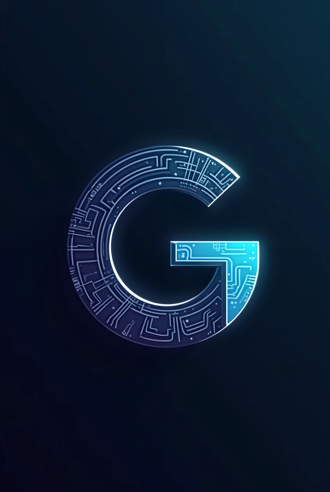 "Create a modern and sleek logo that prominently features the letter 'G' as the central element. The design should embody the concept of Artificial Intelligence (AI) through futuristic and technological elements. The 'G' should be stylized to resemble digital circuits or neural networks, with clean lines and a sense of innovation. Incorporate subtle gradients or metallic tones to give it a cutting-edge, high-tech feel. The overall design should be minimalistic, professional, and suitable for a brand in the AI industry.