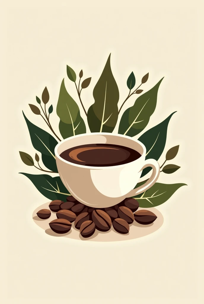 Logo for our company. We make coffee drink using seeds. Create a coffee. Seeds, leaves at the back