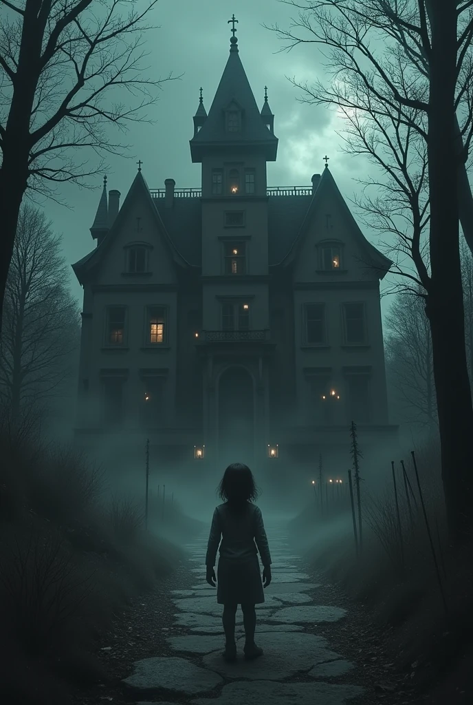 Horror mansion with a standing