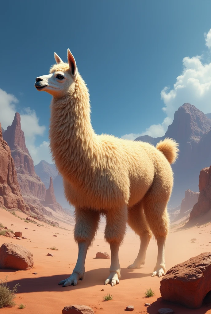 Alpaca from the Atacama Desert in a dynamic pose