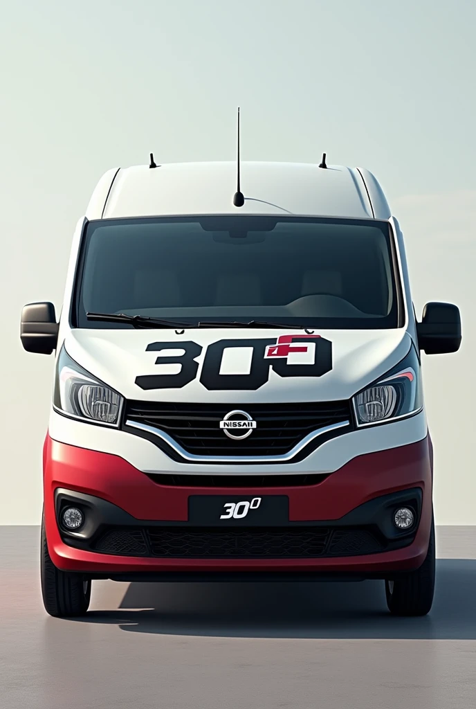 Football logo that says 300 FC and the image is a Nissan Urban van with only the front visible