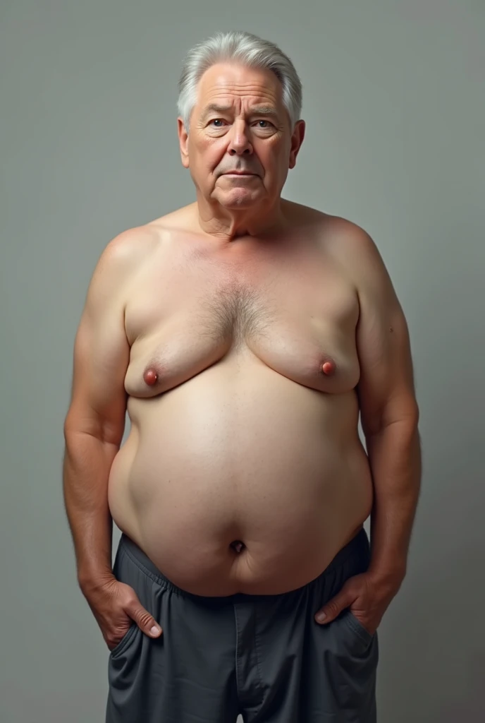 Man without exercise body