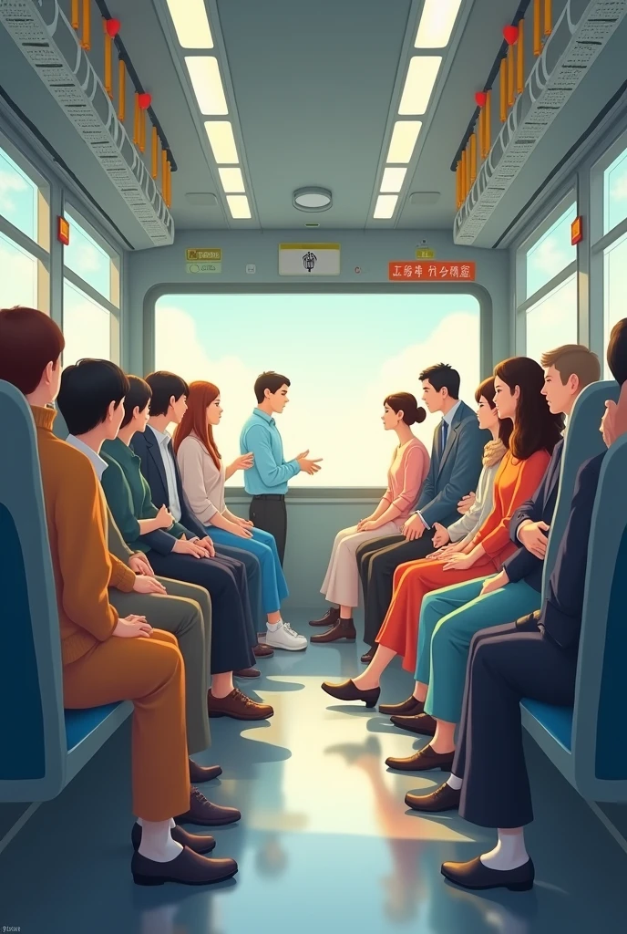 "Peaceful communication, smooth journey"
"Sua voz, Our Respect. Make a Difference in Public Transportation!"
Make an advertisement about violent bus communication.