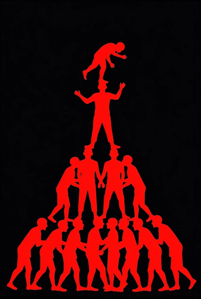 Dahi handi of janmashtami image in 9: 16 ratio leave space at top don't cover much that shows symbolizing unity, strategy, and triumph over challenges
2d illustration, minimal, black isolated background, red silhouettes