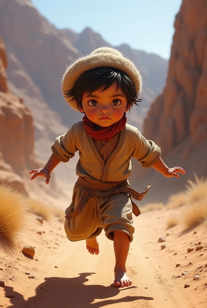 Little one from the Atacama Desert in a dynamic pose 