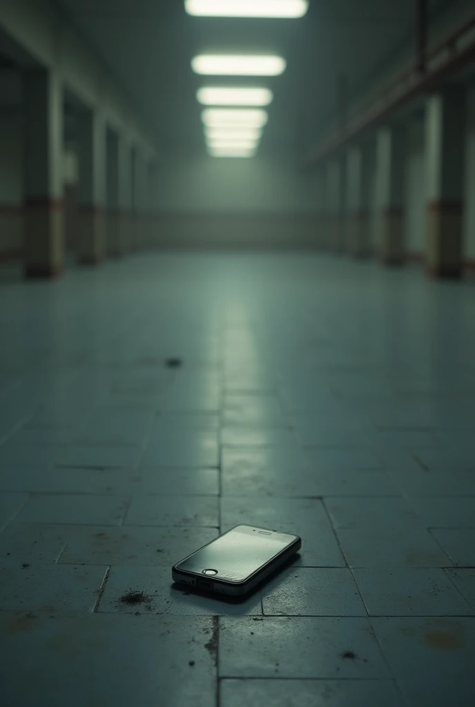 Mobile phone found in random position an empty hall