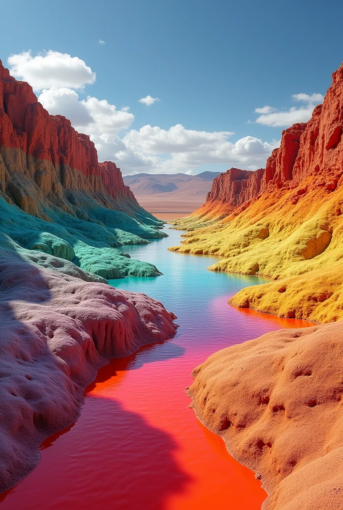 Ave "seven colors" from the Atacama Desert in a dynamic pose 