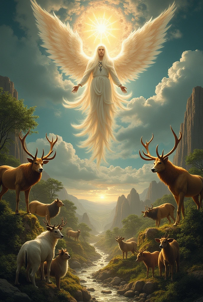 God in the beginning created domestic animals and reptiles of the earth and wild animals