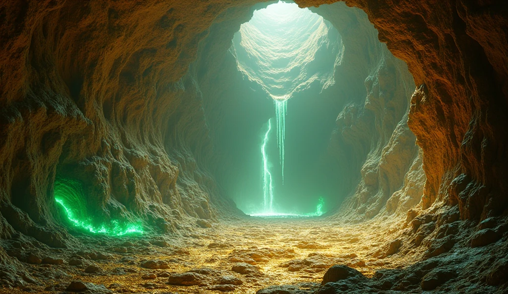 There are many gold and jade mines under the ground.（best quality，4K，8k，High level，masterpiece：1.2），Ultra Detailed，（lifelike，Photo real，Photo real：1.37）