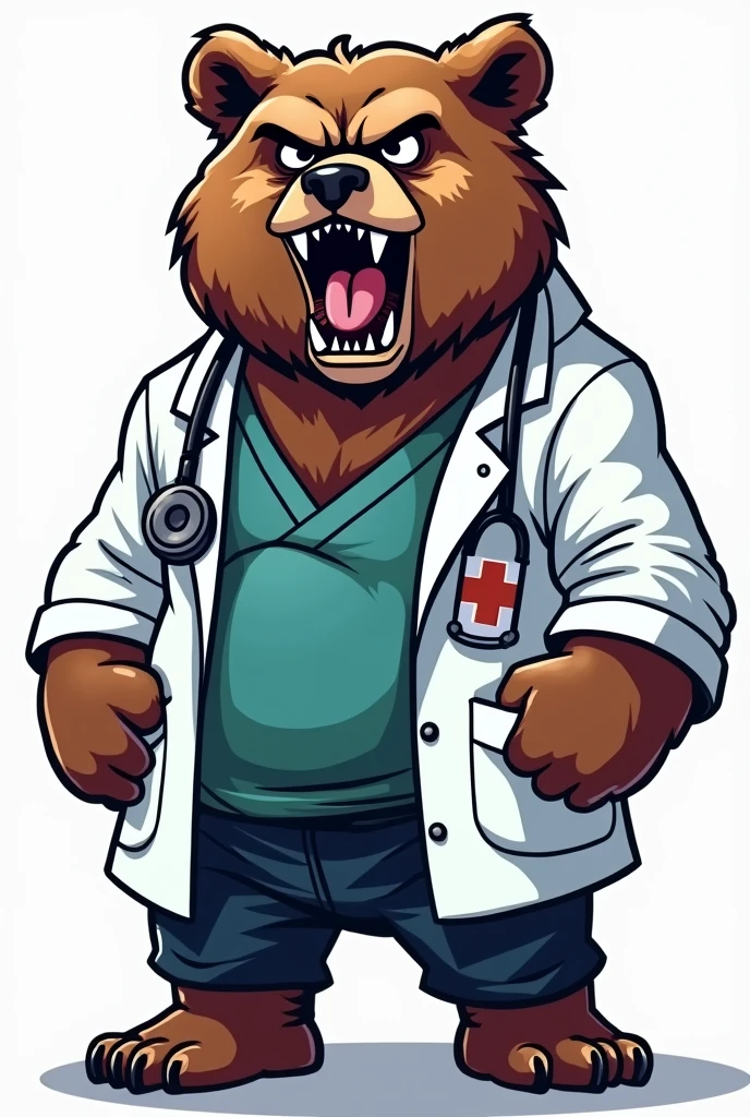 Aggressive Bear Doctor in png logo