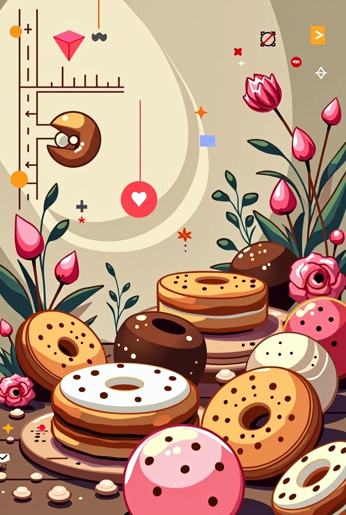 photo for instagram profile called dulceria.fcfm, She says she sells cookies and other homemade products at an engineering college., called beauchef, non-detailed animation of cookies combined with mathematicsAbstractionism, 