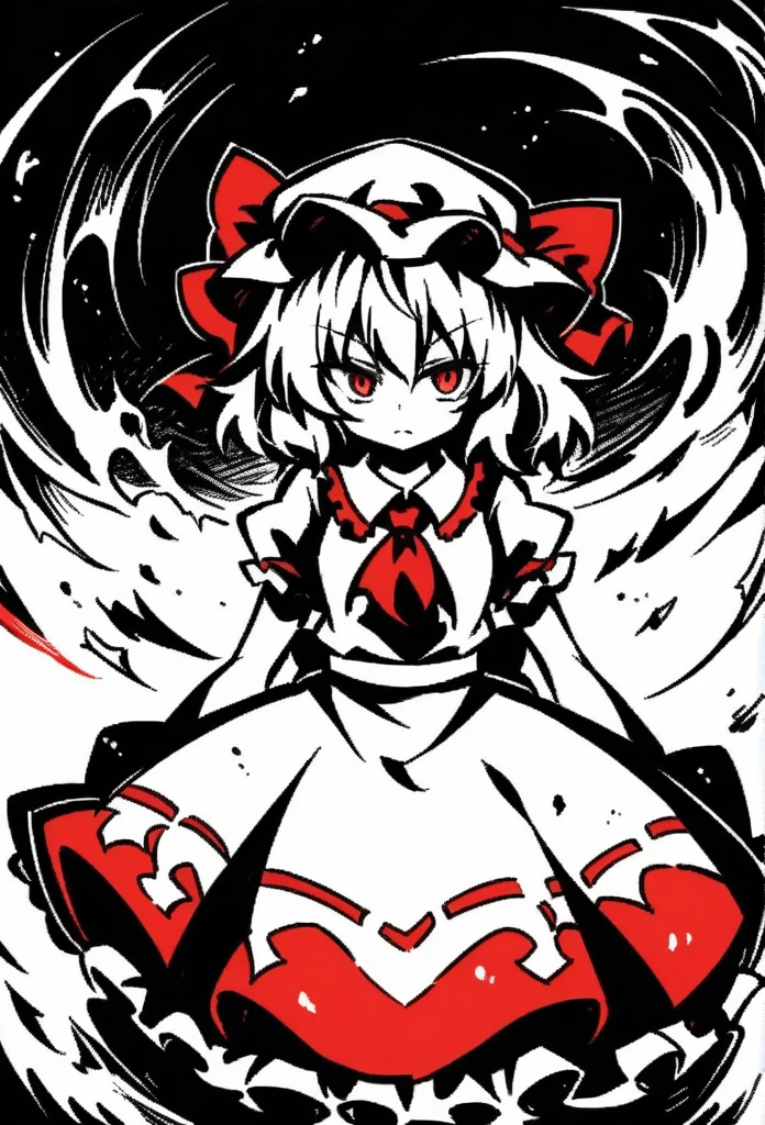 ,source_anime.from front,front view,contrapost.1girl, remilia scarlet, touhou,mediumshot