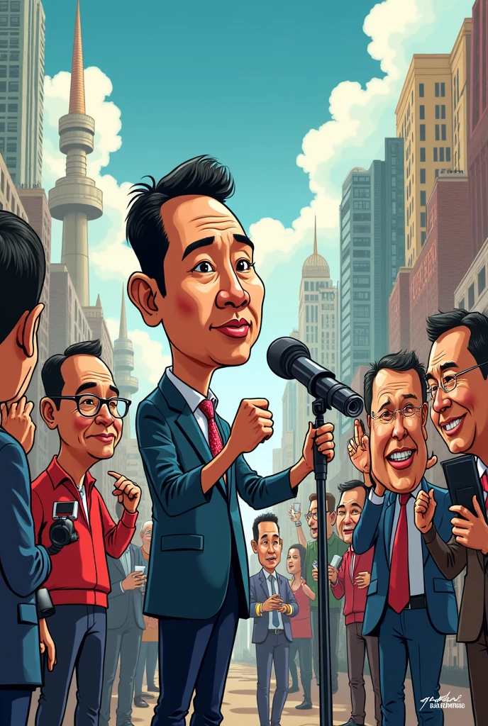 a political cartoon depicting your opinion about how Philippine media performs its roles and functions in the Philippines which is a democratic country.
