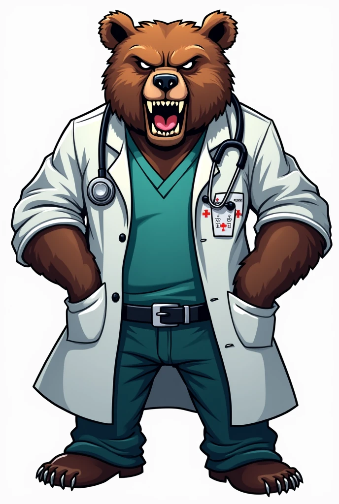 Aggressive Bear Doctor in png logo