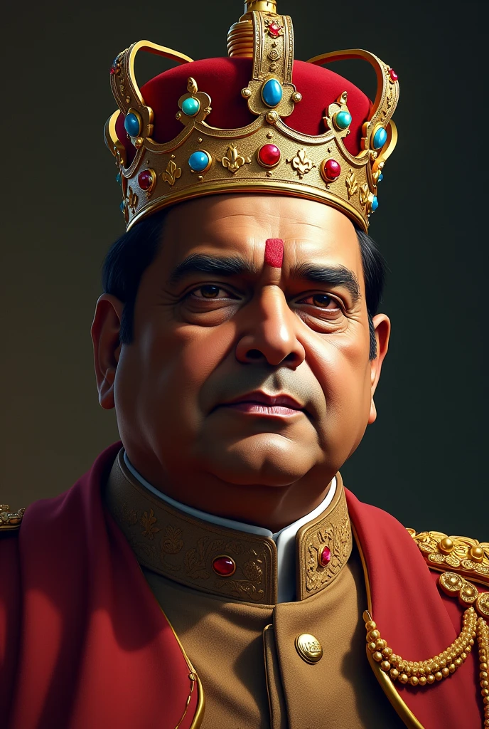 Mukesh Ambani with crown on his head
