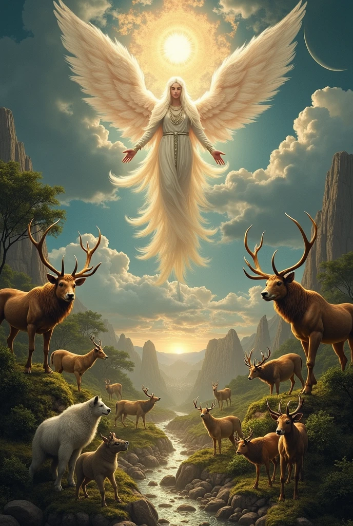 God in the beginning created domestic animals and reptiles of the earth and wild animals